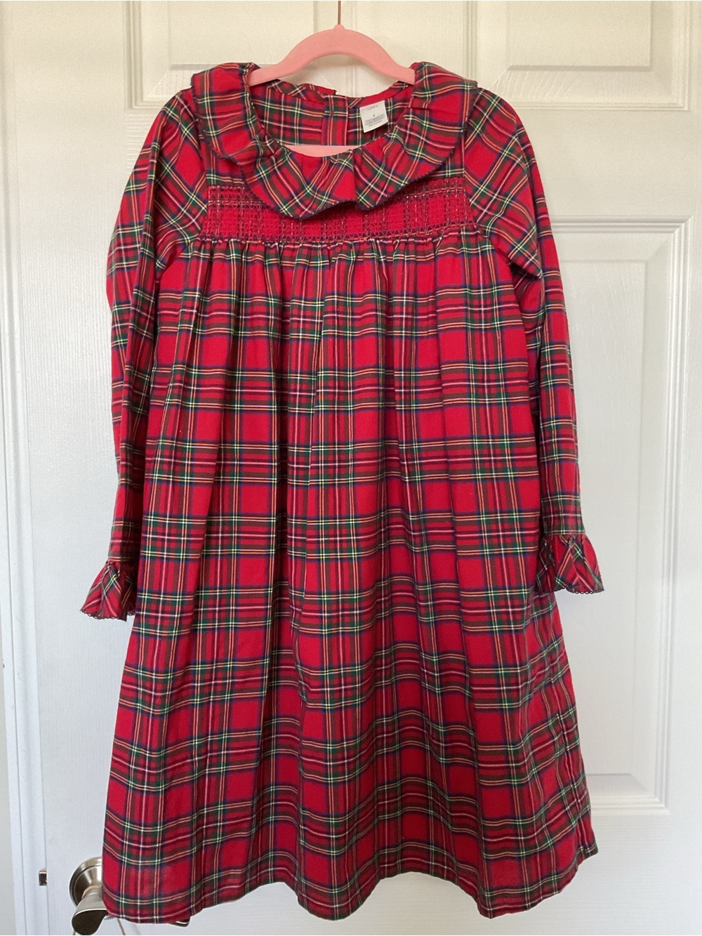 Janie and Jack Red Plaid Smocked Ruffle Dress